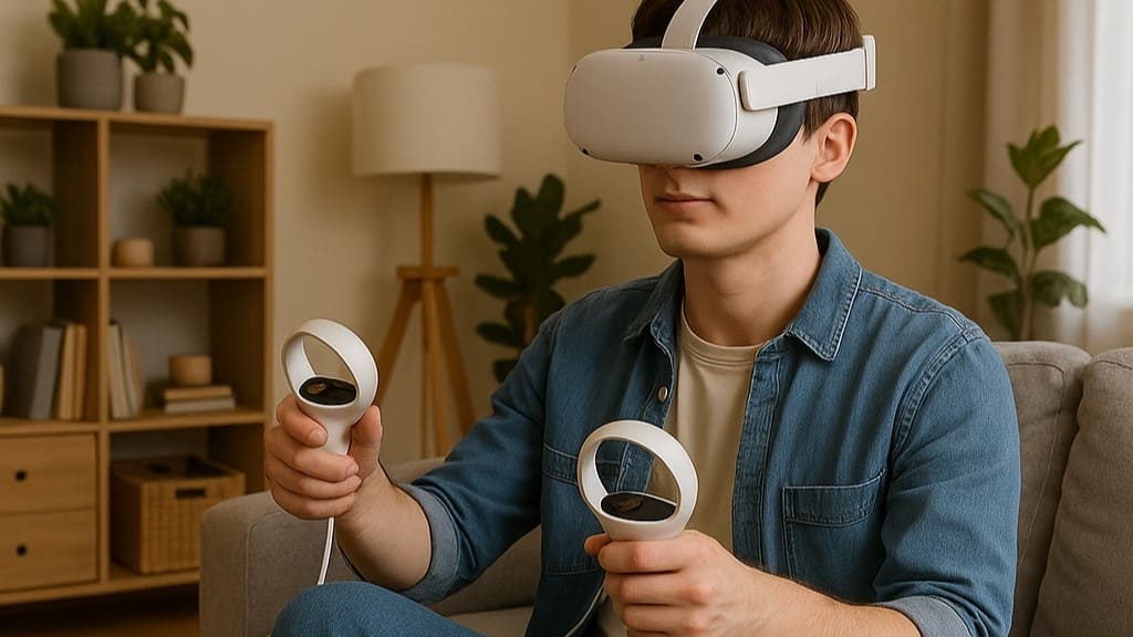 person using VR headset